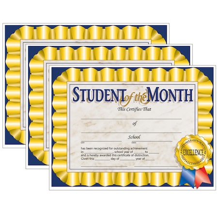 Hayes Student of the Month Certificate, 8.5" x 11", 30 Per Pack, PK3 VA528